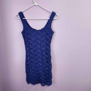 Mudd Bodycon Mini Dress Size Small Floral Lace Blue Y2K